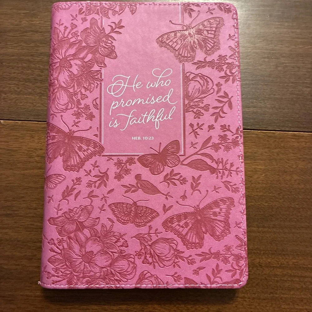 He Who Promised Is Faithful Faux Leather Lined Page Journal W/ Zipper READ DESC